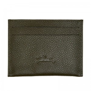 Khaki Longchamp Le Foulonné Men Card Holder | US-836KDUVFS