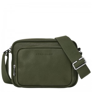Khaki Longchamp Le Foulonné S Camera Men Crossbody Bag | US-510HIOQXV