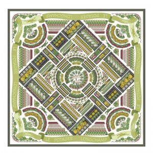 Khaki Longchamp Vegetable Garden 90 Women Scarf | US-137QFRYJN