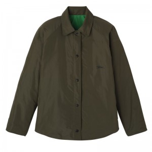 Khaki / Green Longchamp Padded Blouson Women Jacket | US-124SFNMPO