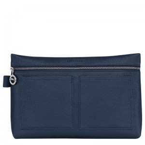 Navy Longchamp Le Foulonné Men Toiletry Bags | US-752HPEBWL