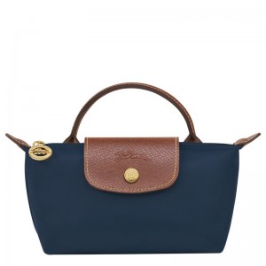 Navy Longchamp Le Pliage Original With Handle Women Pouch | US-920LRABQZ