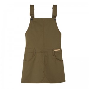 Olive Longchamp Gabardine Women Dress | US-140PWAJZO