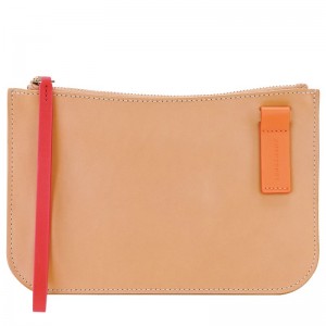Orange Longchamp Le Foulonné Women Pouch | US-421NZXAVF