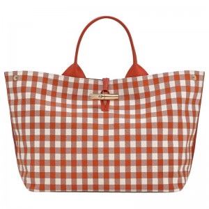 Orange Longchamp Le Roseau L Women Handbag | US-063YSGJVC