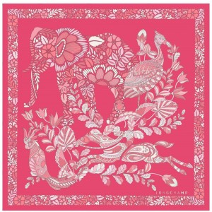 Pink Longchamp Forêt 50 Women Scarf | US-021ZAQTCK