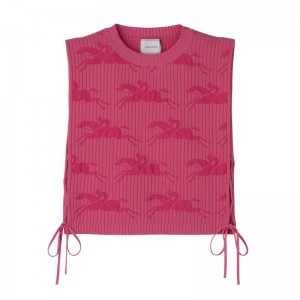 Pink Longchamp Knit Women Top | US-496QHXZOK