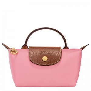 Pink Longchamp Le Pliage Original With Handle Women Pouch | US-204LUPZBX