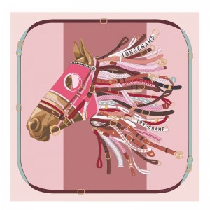 Pink Longchamp Tête De Cheval 90 Women Scarf | US-657MCPDAR
