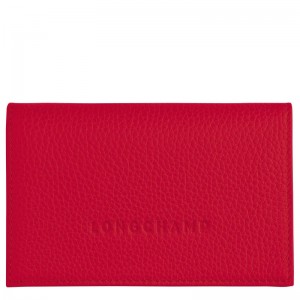 Red Longchamp Le Foulonné Women Card Holder | US-504OJSEPG