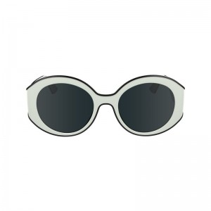 White Longchamp Plant Based Resin Women Sunglasses | US-435YLUFNP