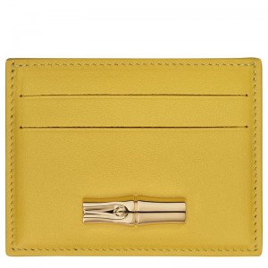 Yellow Longchamp Le Roseau Women Card Holder | US-853ASVXWQ