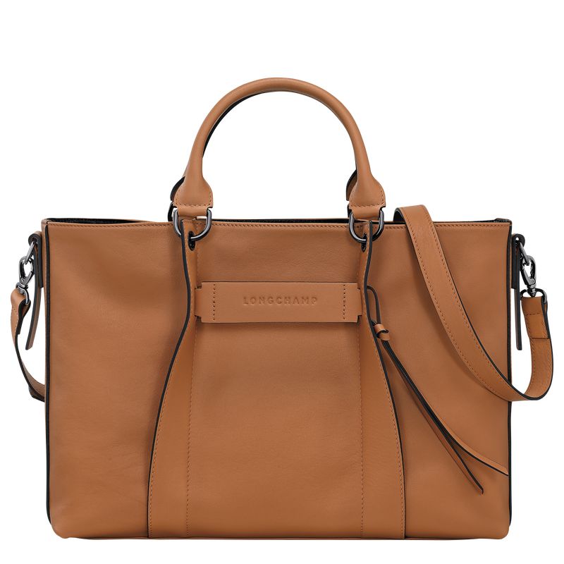 Beige Longchamp 3D L Women Handbag | US-479LBUIHC