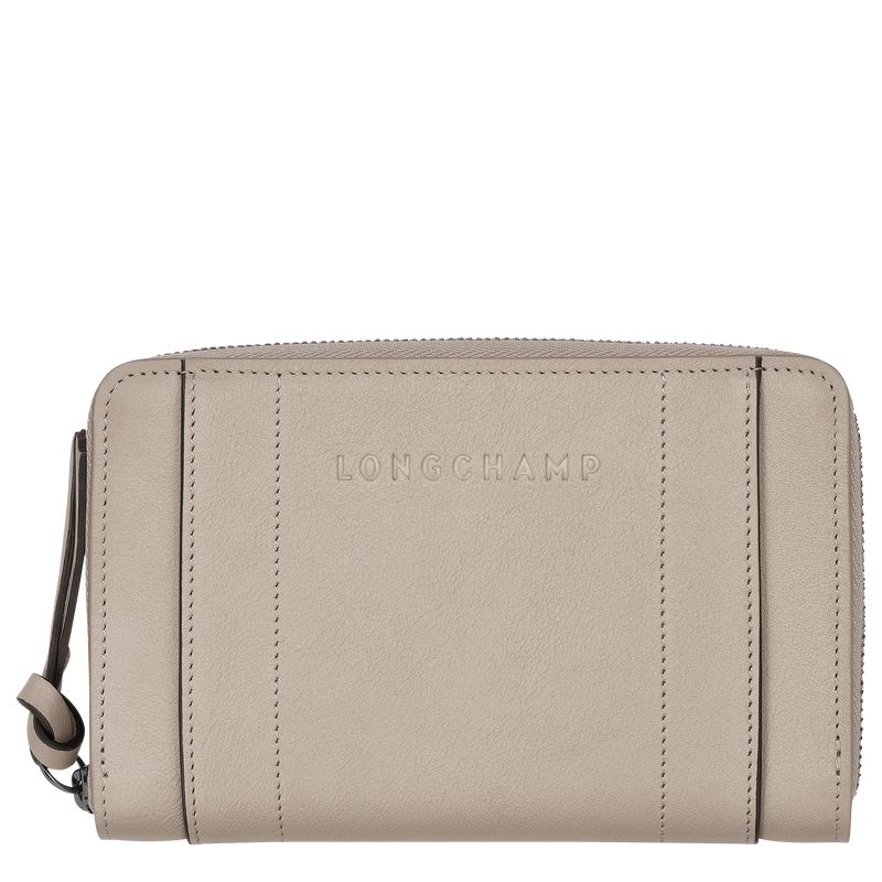 Beige Longchamp 3D Women Wallet | US-397EAGPHL