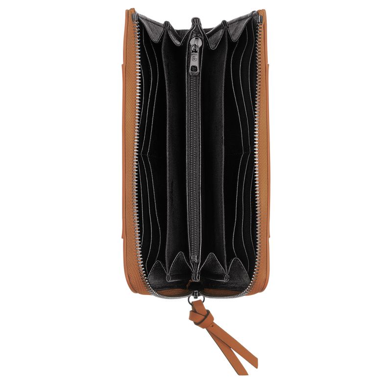Beige Longchamp 3D Zip Around Men Wallet | US-651JOZXAQ