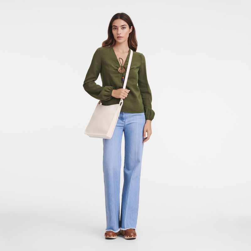 Beige Longchamp Le Foulonné M Women Crossbody Bag | US-945GIWRZD