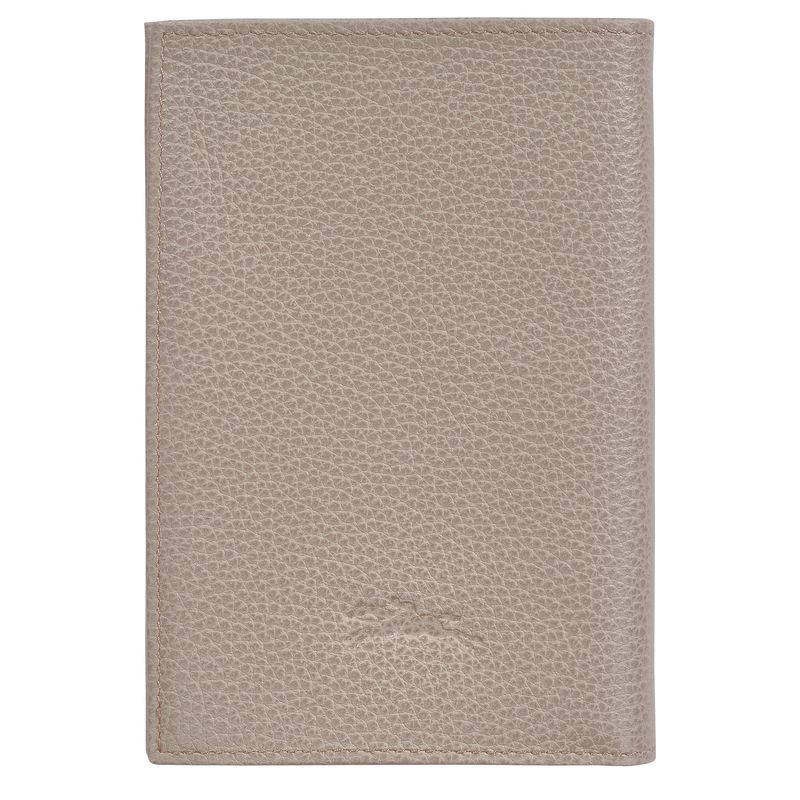 Beige Longchamp Le Foulonné Men Passport Holder | US-984SNMERW