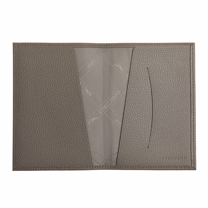 Beige Longchamp Le Foulonné Men Passport Holder | US-913SHQVZJ