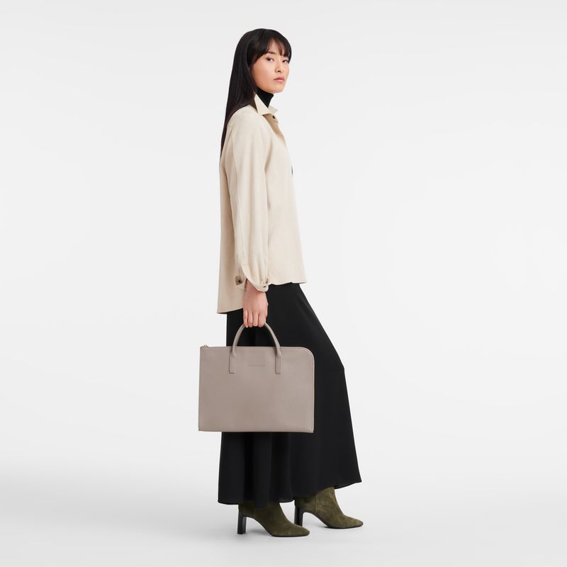 Beige Longchamp Le Foulonné S Men Briefcase | US-987TCDFOE