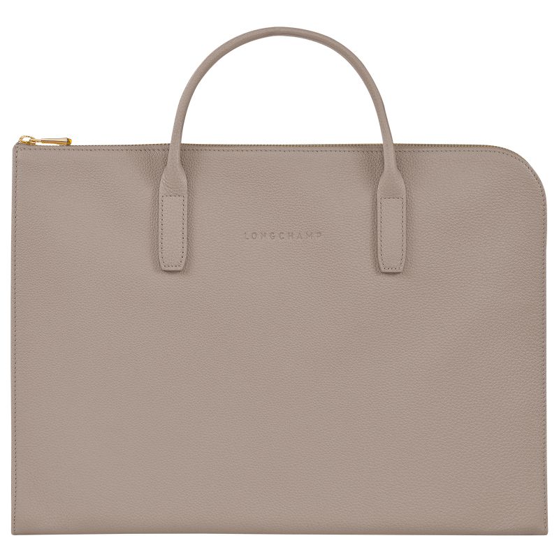 Beige Longchamp Le Foulonné S Men Briefcase | US-987TCDFOE