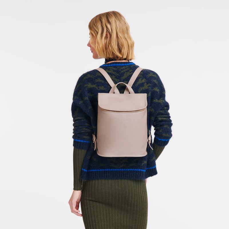 Beige Longchamp Le Foulonné Women Backpack | US-936QDAUXY