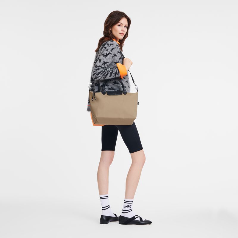 Beige Longchamp Le Pliage Energy L Women Handbag | US-387JWXTDS