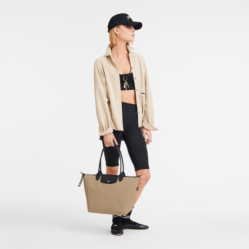 Beige Longchamp Le Pliage Energy L Women Tote Bag | US-253LGBUKA