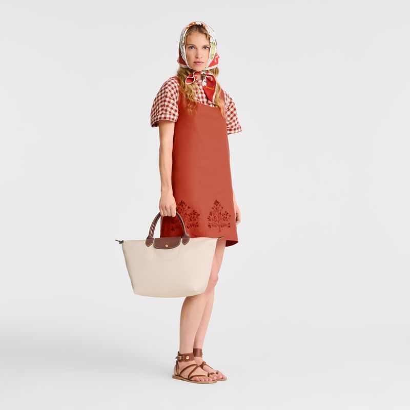 Beige Longchamp Le Pliage Original M Women Handbag | US-293KIYUHQ