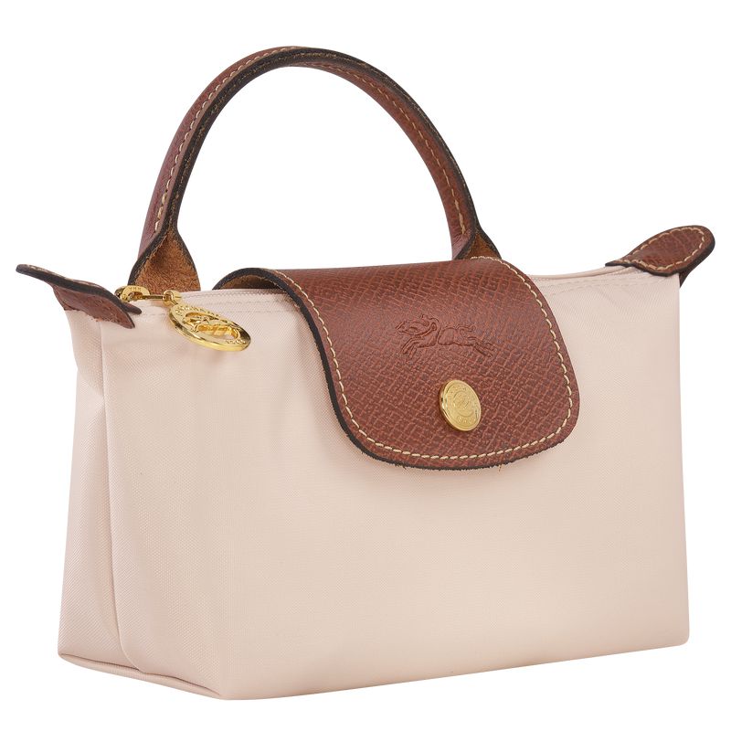 Beige Longchamp Le Pliage Original With Handle Men Pouch | US-901TKZSLB