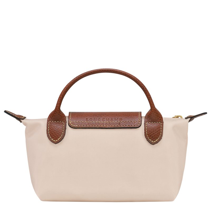 Beige Longchamp Le Pliage Original With Handle Men Pouch | US-901TKZSLB