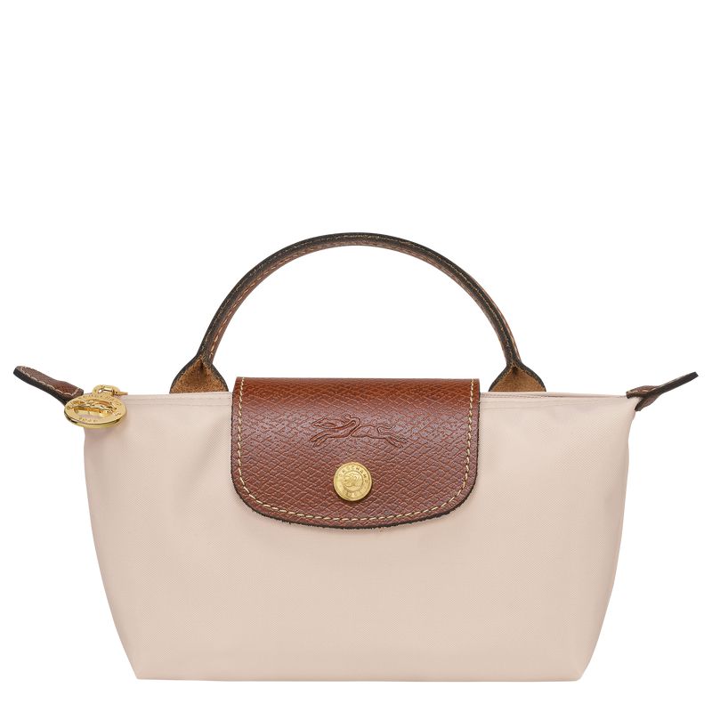Beige Longchamp Le Pliage Original With Handle Men Pouch | US-901TKZSLB
