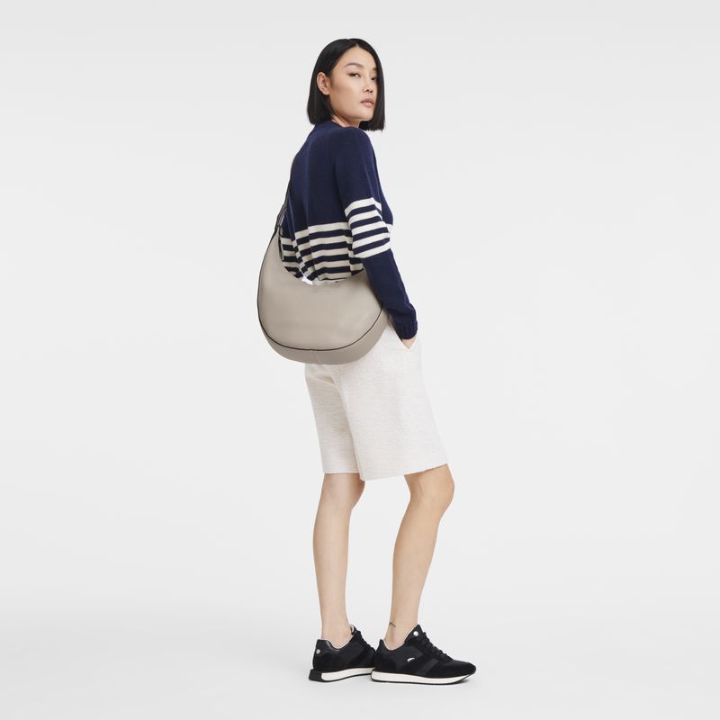 Beige Longchamp Le Roseau Essential L Women Crossbody Bag | US-598YFEAVB