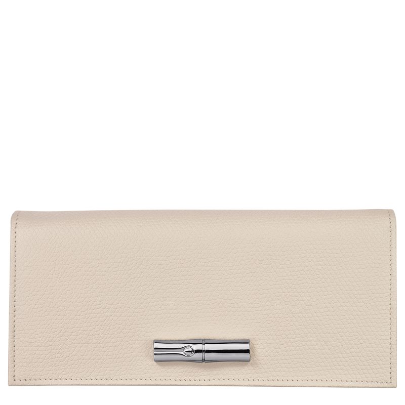 Beige Longchamp Le Roseau Flap Women Wallet | US-084DLAOFR