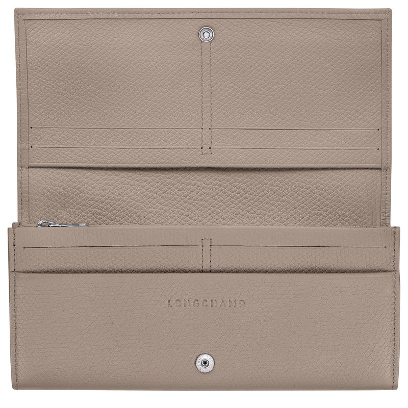 Beige Longchamp Le Roseau Flap Women Wallet | US-947HATGJN