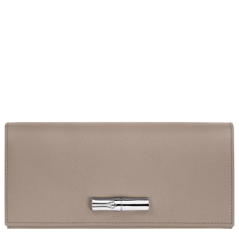 Beige Longchamp Le Roseau Flap Women Wallet | US-947HATGJN