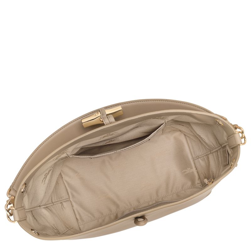 Beige Longchamp Le Roseau M Women Hobo Bag | US-950CBZEHA