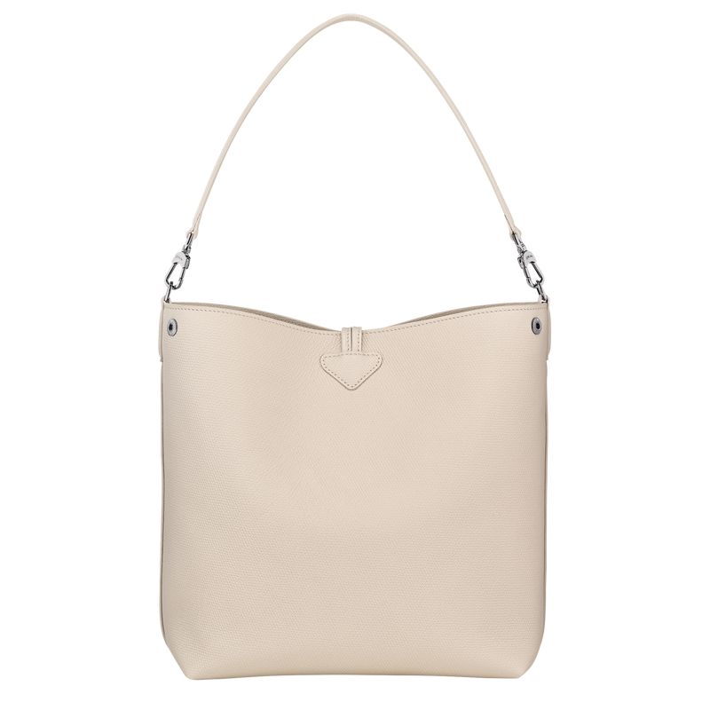 Beige Longchamp Le Roseau M Women Shoulder Bag | US-357VKLSYI