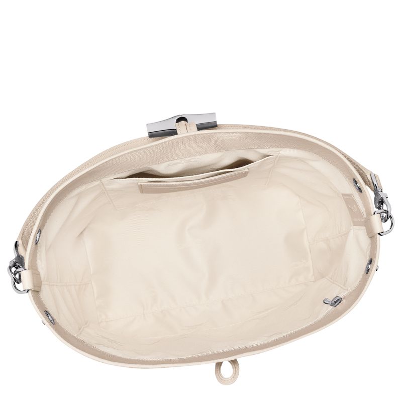 Beige Longchamp Le Roseau M Women Shoulder Bag | US-357VKLSYI