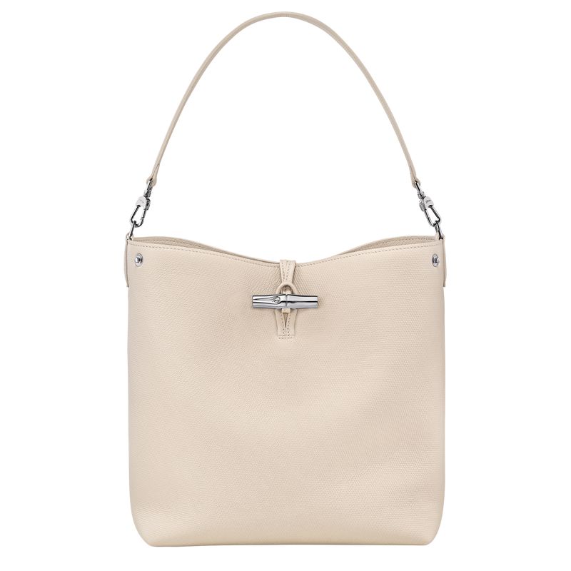 Beige Longchamp Le Roseau M Women Shoulder Bag | US-357VKLSYI