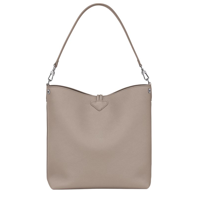 Beige Longchamp Le Roseau M Women Shoulder Bag | US-816FBLRYW