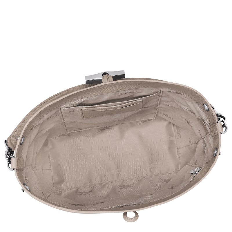 Beige Longchamp Le Roseau M Women Shoulder Bag | US-816FBLRYW