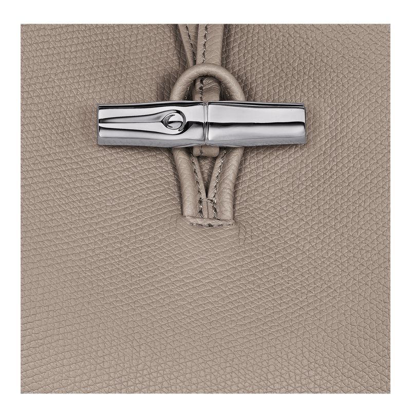 Beige Longchamp Le Roseau M Women Shoulder Bag | US-816FBLRYW