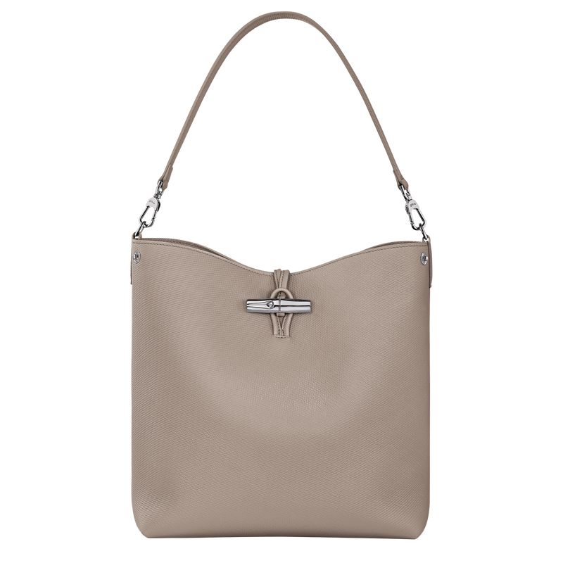 Beige Longchamp Le Roseau M Women Shoulder Bag | US-816FBLRYW
