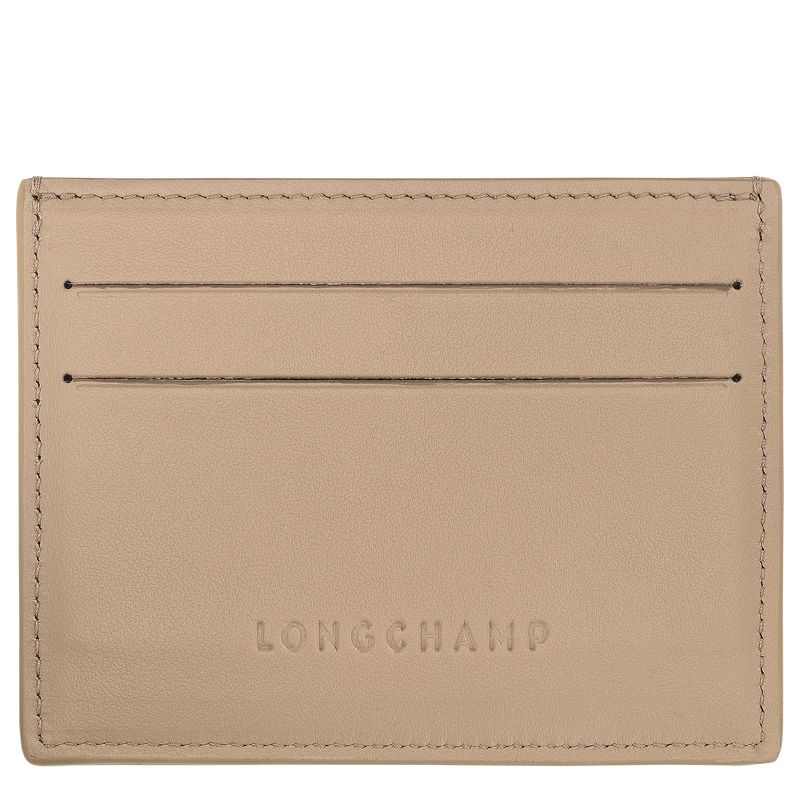 Beige Longchamp Le Roseau Women Card Holder | US-394MSAJXP
