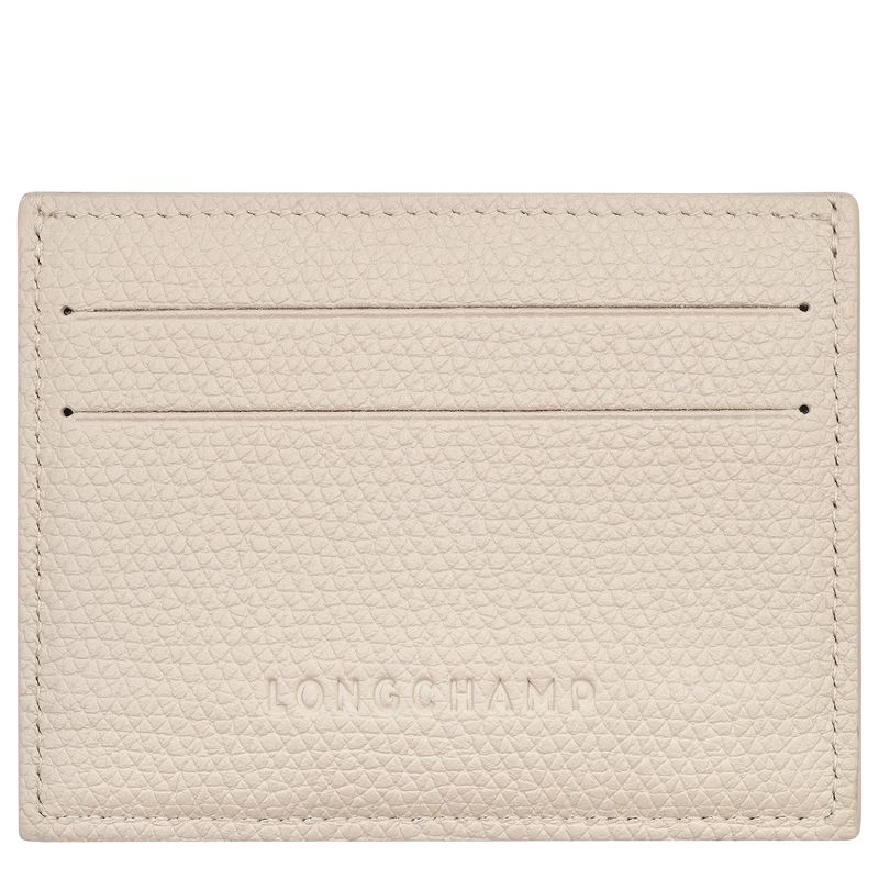 Beige Longchamp Le Roseau Women Card Holder | US-137ENZYIQ