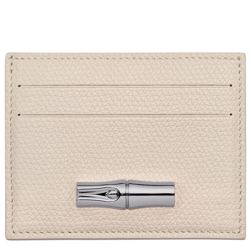 Beige Longchamp Le Roseau Women Card Holder | US-137ENZYIQ
