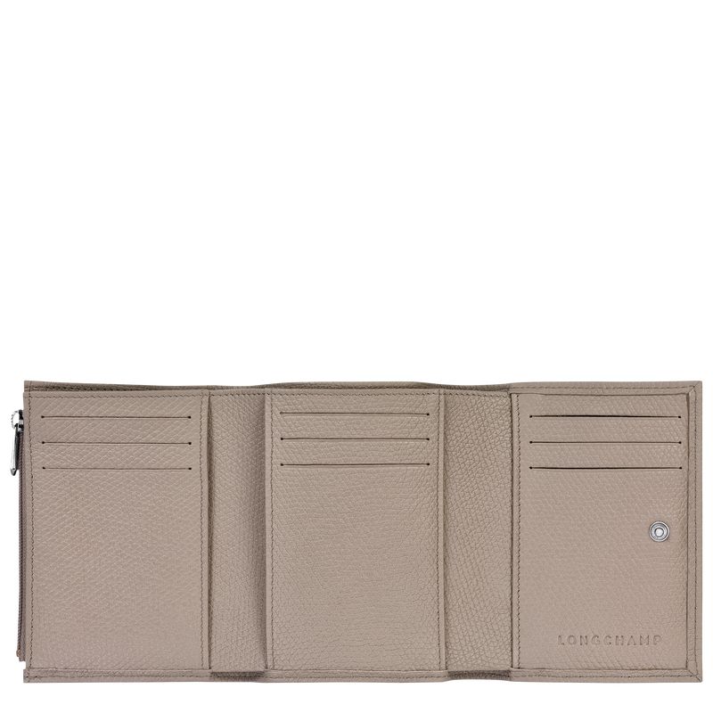Beige Longchamp Le Roseau Women Wallet | US-975XJSGRN