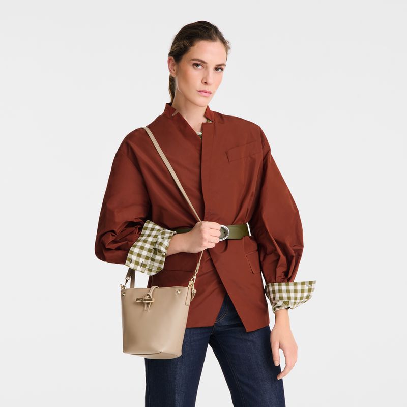 Beige Longchamp Le Roseau Xs Women Bucket Bag | US-561JVSXRP