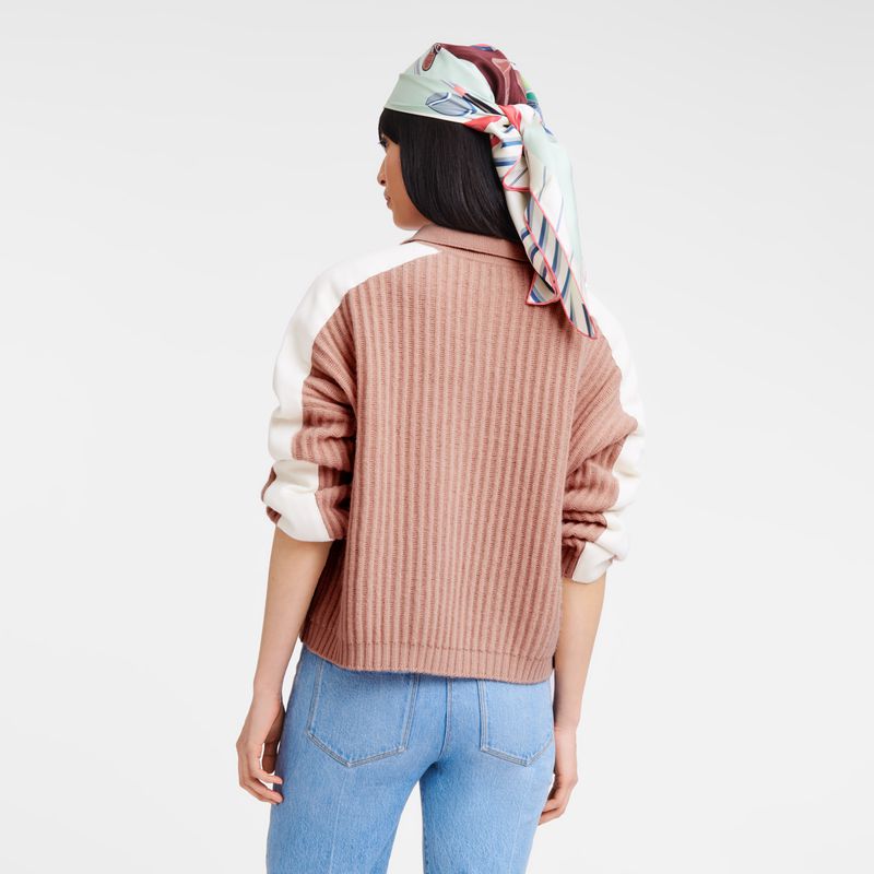 Beige Longchamp Polo Collar Women Jumper | US-389VQOIHK