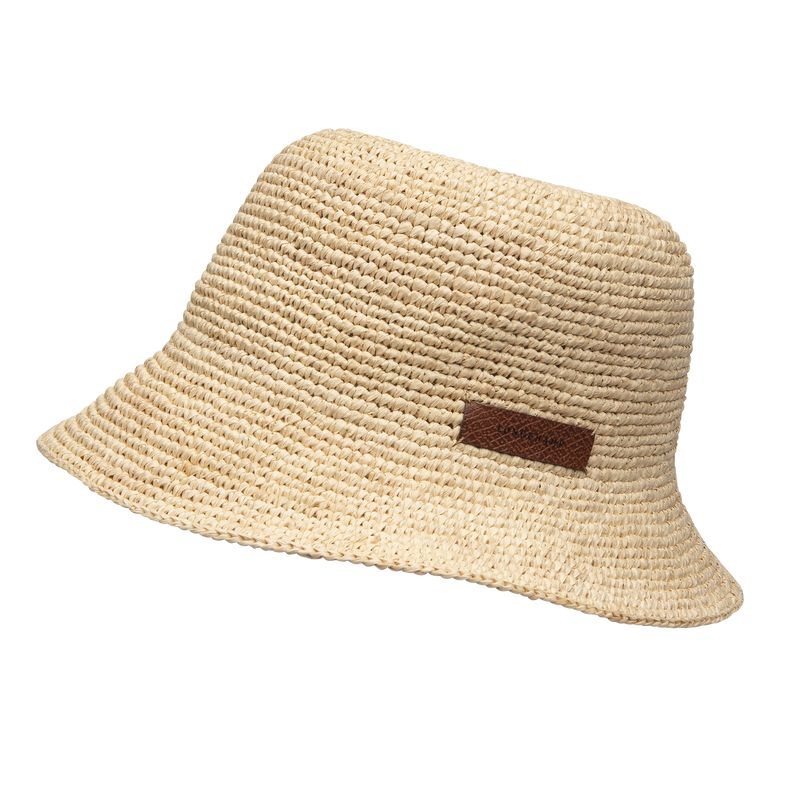 Beige Longchamp Raffia Women Bucket Hat | US-189ZOBUYK